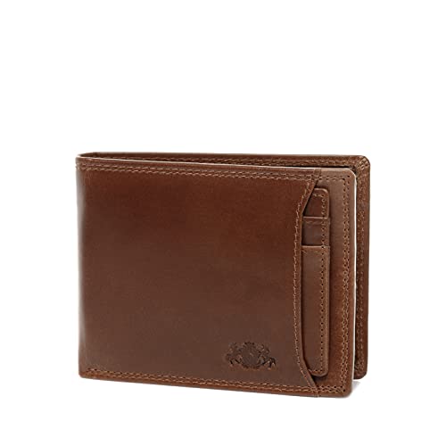 SID & VAIN Geldbeutel mit herausnehmbaren Karten-Halter mit RFID Schutz echt Leder - Brieftasche Jacob - Geldbörse extra flaches Design Herrentasche - Ledergeldbeutel Herren braun von SID & VAIN