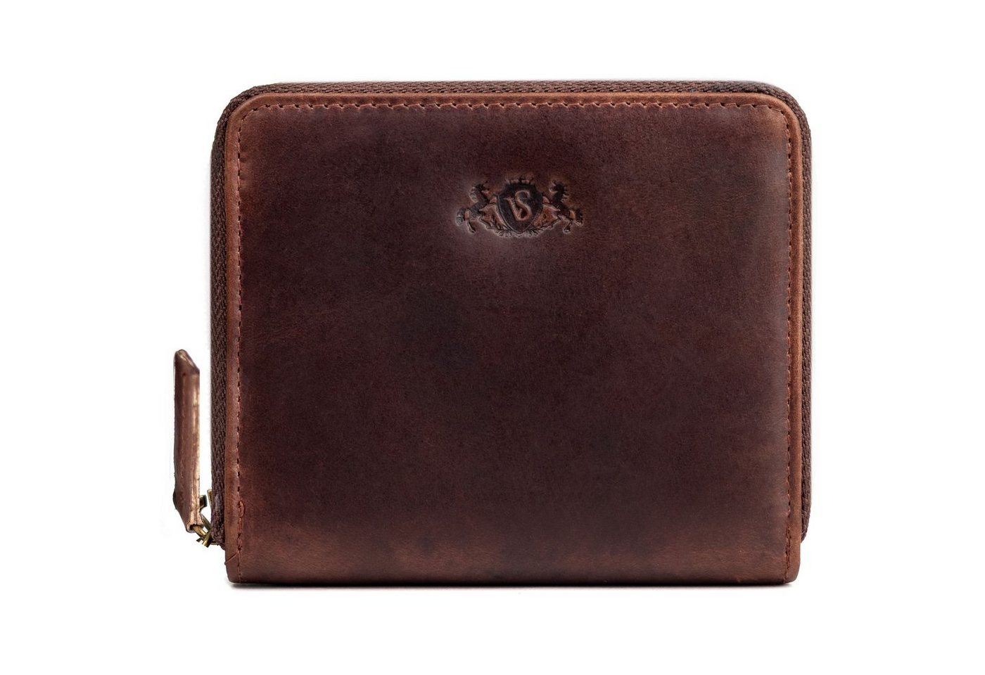 SID & VAIN Geldbörse HANNAH, Portemonnaie Echtleder für Damen, Wallet, Brieftasche braun-cognac von SID & VAIN