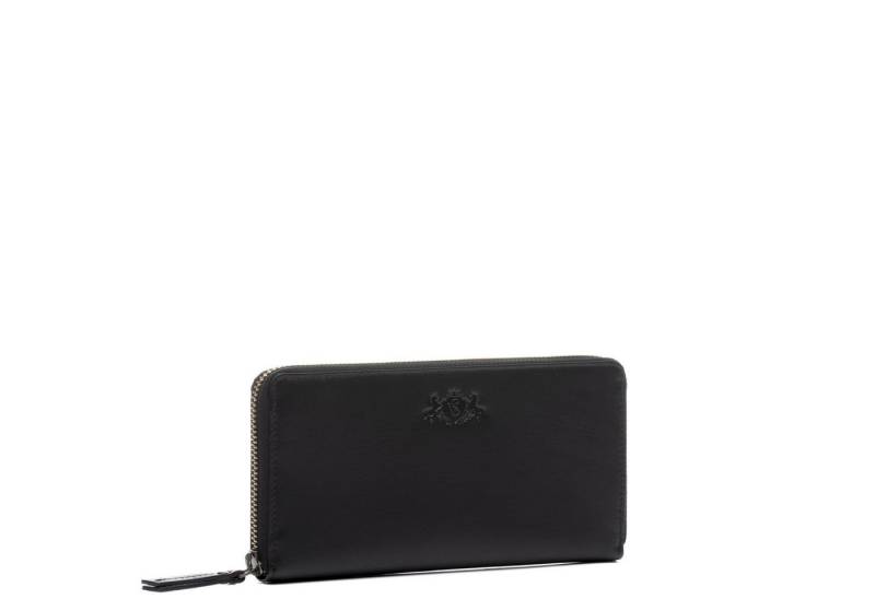 SID & VAIN Geldbörse echt Leder Damen Geldbeutel groß schwarz JERSEY, Portemonnaie Echtleder für Damen, Wallet, Brieftasche schwarz von SID & VAIN