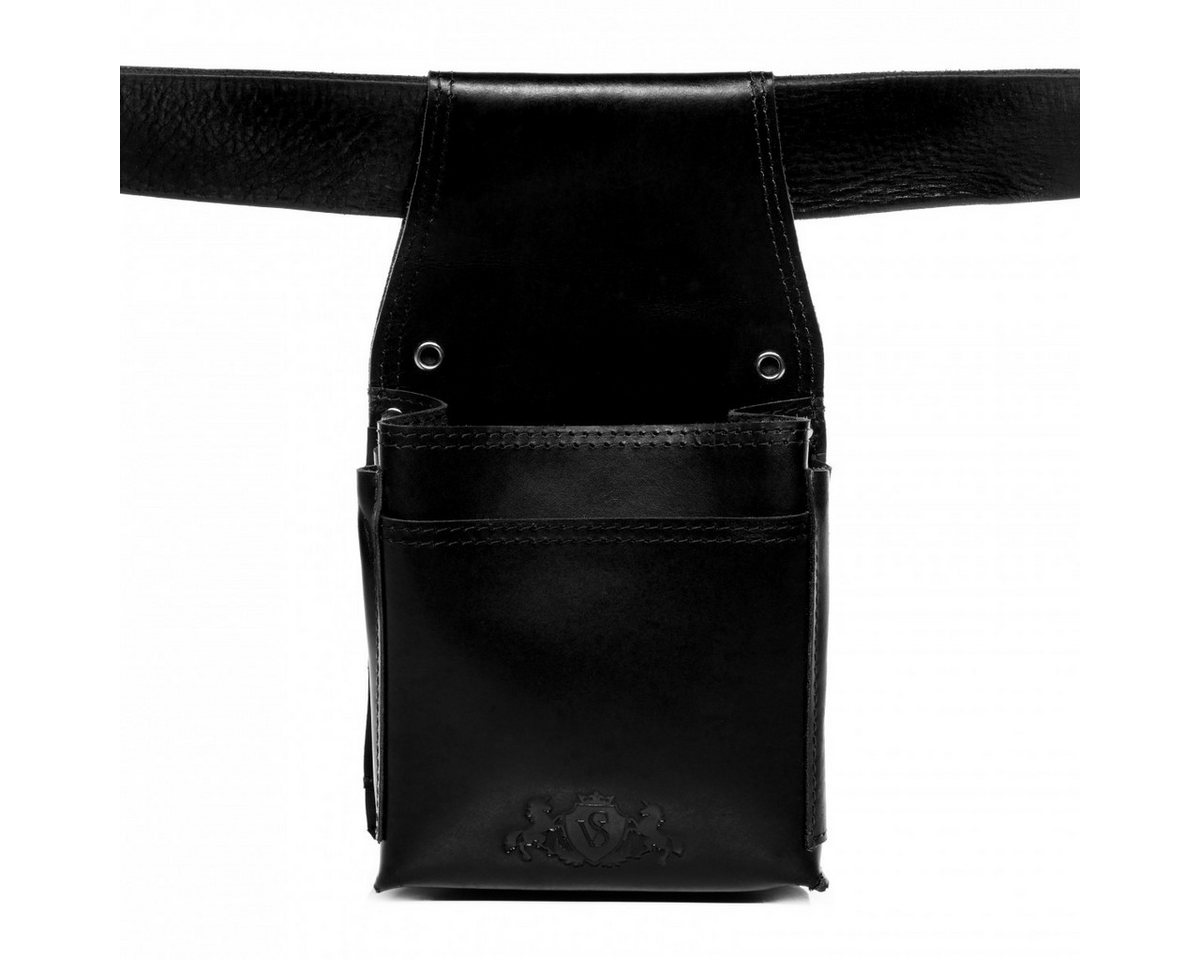 SID & VAIN Geldbörse echt Leder Kellner Geldbörse groß combi-braun ABERDEEN, Kellnerholster echt Leder Unisex schwarz von SID & VAIN