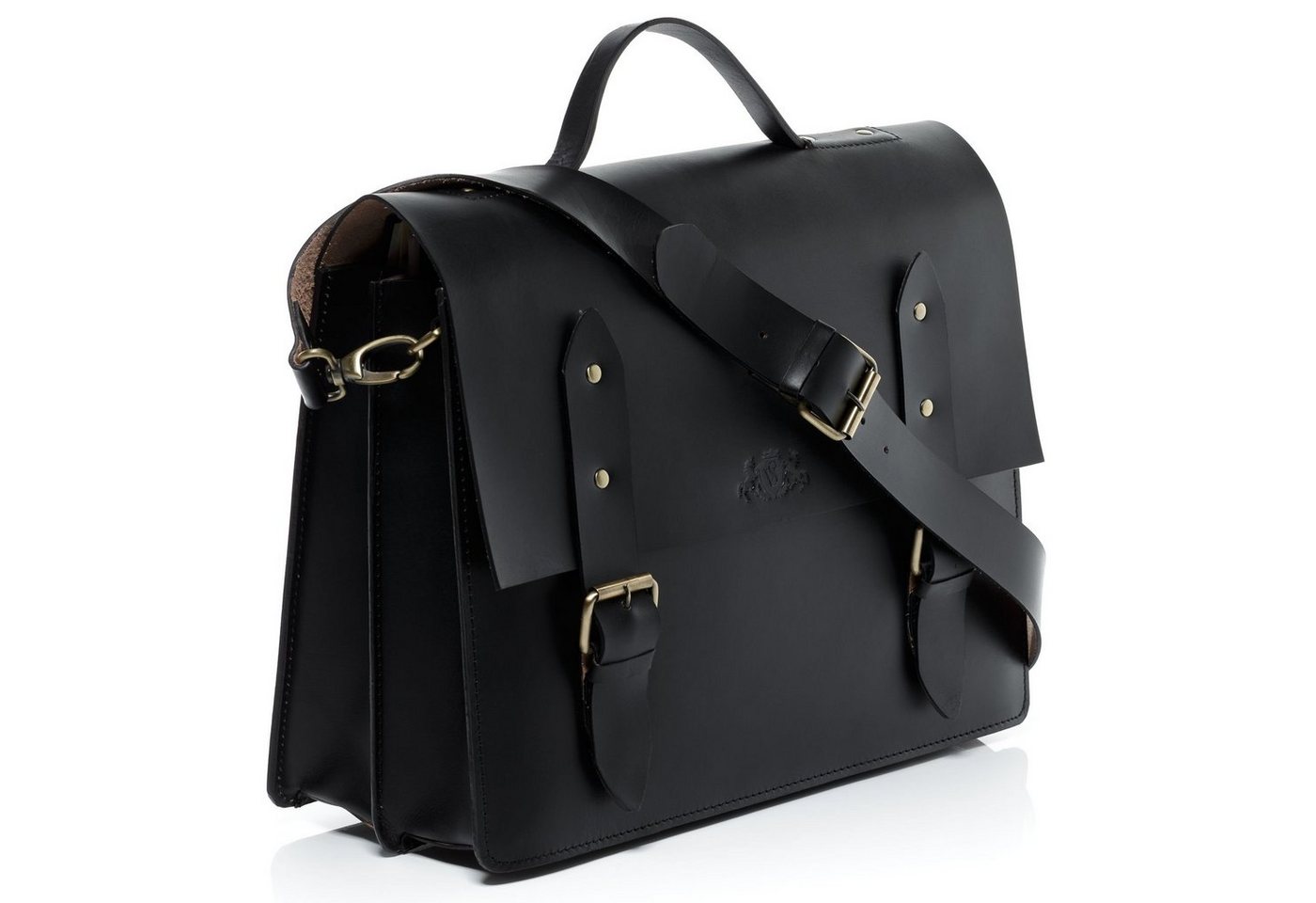 SID & VAIN Laptoptasche »BRIGHTON«, Aktentasche 15,4 Zoll echt Leder Unisex, Aktentasche schwarz von SID & VAIN