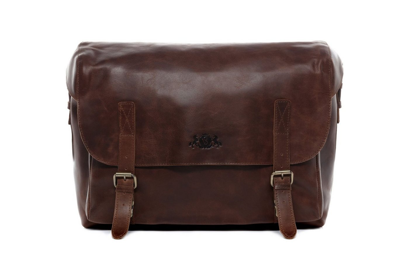 SID & VAIN Laptoptasche Leder Businesstasche Herren ETON, Laptoptasche 15 Zoll, Aktentasche Echtleder Herren braun-cognac von SID & VAIN