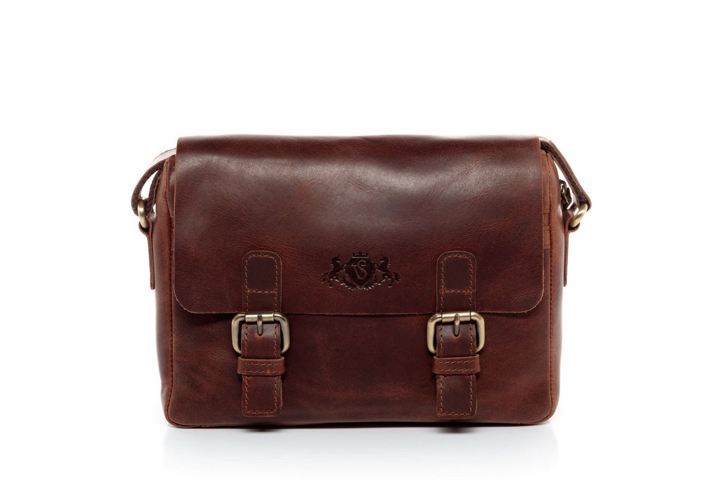 SID & VAIN Messenger Bag Leder Umhängetasche Unisex YALE, Laptoptasche Echtleder, Businesstasche, Aktentasche Damen Herren braun von SID & VAIN