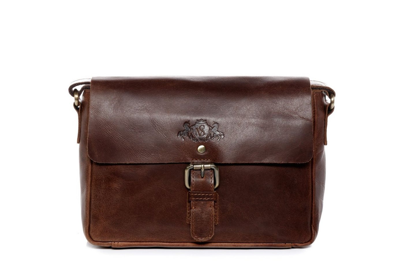 SID & VAIN Messenger Bag Leder Umhängetasche Unisex YALE, Laptoptasche Echtleder, Businesstasche, Aktentasche Damen Herren braun von SID & VAIN