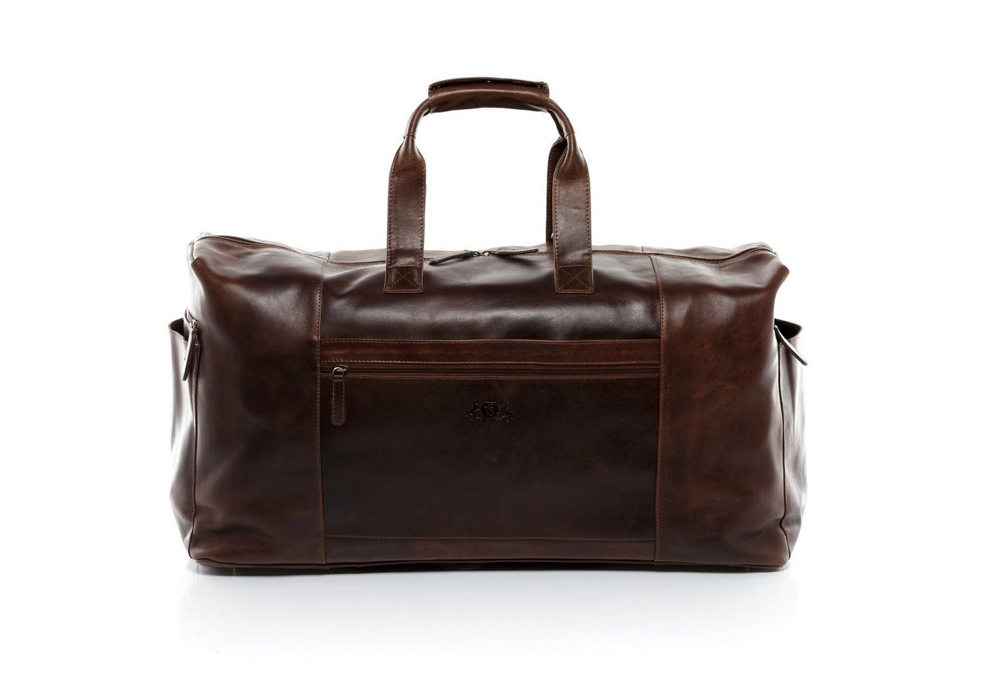 SID & VAIN Reisetasche Leder Weekender Unisex BRISTOL, Echtleder Reisegepäck für Damen & Herren, Sporttasche XL braun-cognac von SID & VAIN