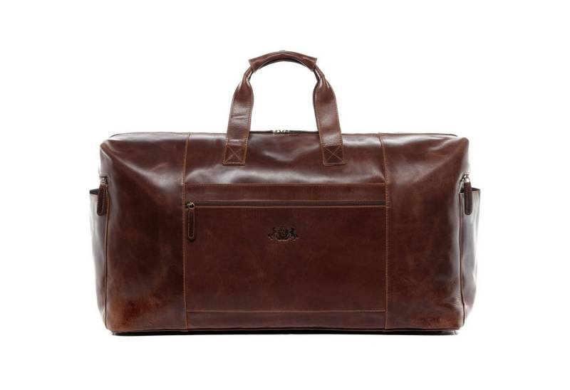 SID & VAIN Reisetasche Leder Weekender Unisex BRISTOL, Echtleder Reisegepäck für Damen & Herren, Sporttasche XXL braun-cognac von SID & VAIN