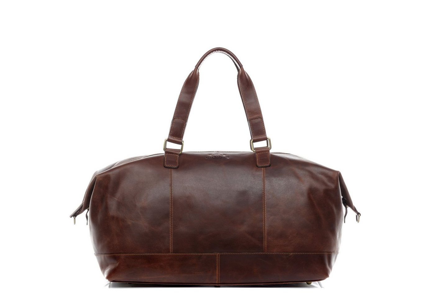 SID & VAIN Reisetasche Leder Weekender Unisex LOGAN, Echtleder Reisegepäck für Damen & Herren, Sporttasche XL braun-cognac von SID & VAIN