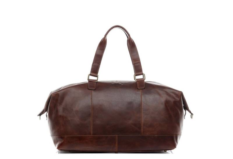 SID & VAIN Reisetasche echt Leder Weekender groß Ledertasche braun LOGAN, Echtleder Reisegepäck für Damen & Herren, Sporttasche XL braun-cognac von SID & VAIN