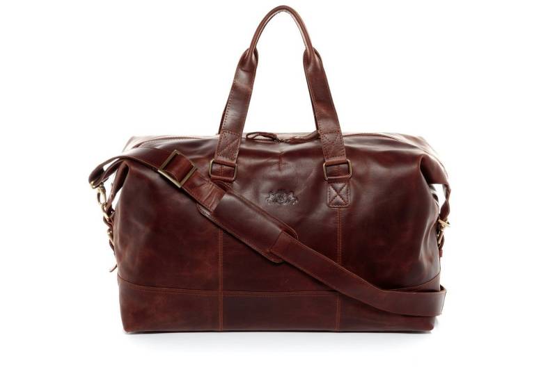 SID & VAIN Reisetasche YALE Weekender groß Handgepäck echt Leder, Reisetasche Duffle Reisegepäck Sporttasche Herren Damen braun von SID & VAIN