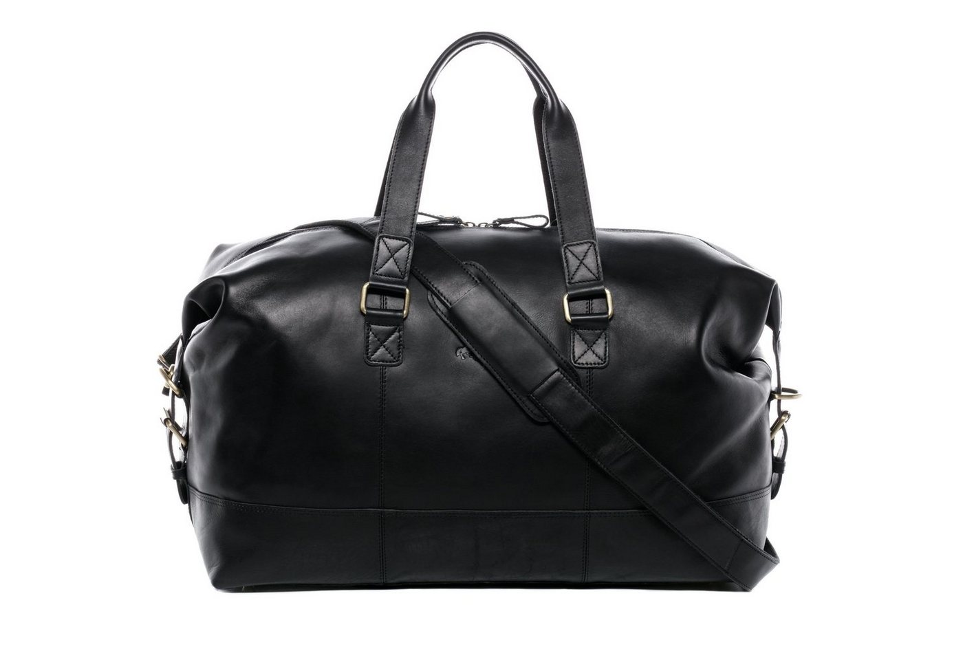 SID & VAIN Reisetasche Leder Weekender Unisex YALE, Echtleder Reisegepäck für Damen & Herren, Sporttasche XL schwarz von SID & VAIN