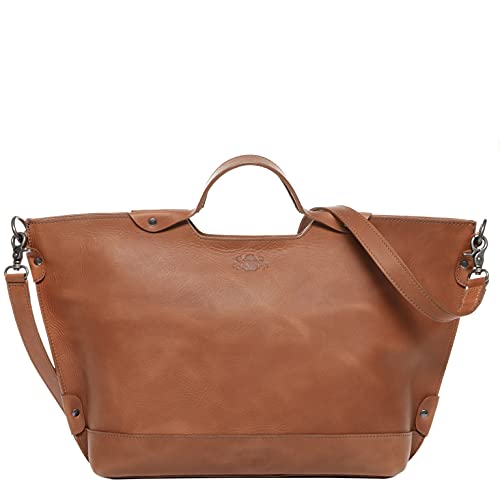 SID & VAIN Handtasche mit Schultergurt Debby aus Premium Natur-Leder I Henkeltasche für Damen I Umhängetasche beige handgefertigt von SID & VAIN