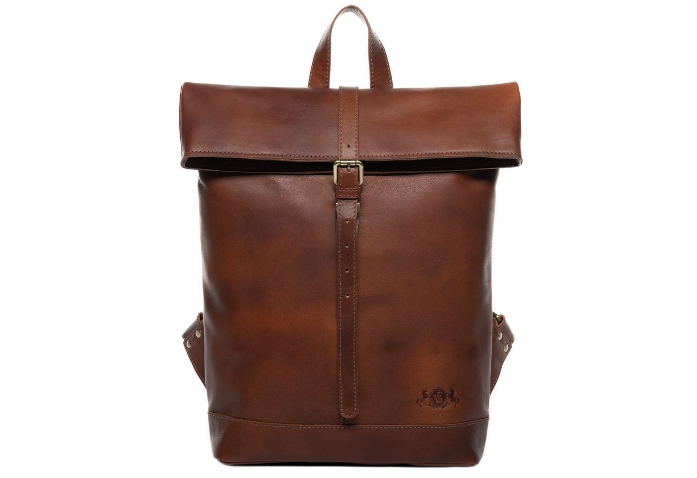 SID & VAIN Rucksack echt Leder Rucksack 15 Zoll Laptop Fach chestnut, Cityrucksack 15,4 Zoll echt Leder Unisex, Rucksack hellbraun von SID & VAIN