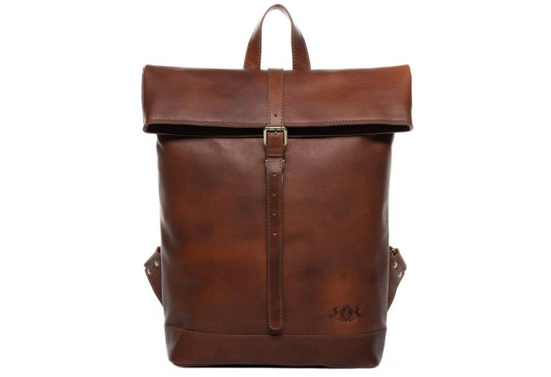 SID & VAIN Rucksack echt Leder Rucksack 15 Zoll Laptop Fach chestnut, Cityrucksack 15,4 Zoll echt Leder Unisex, Rucksack hellbraun von SID & VAIN