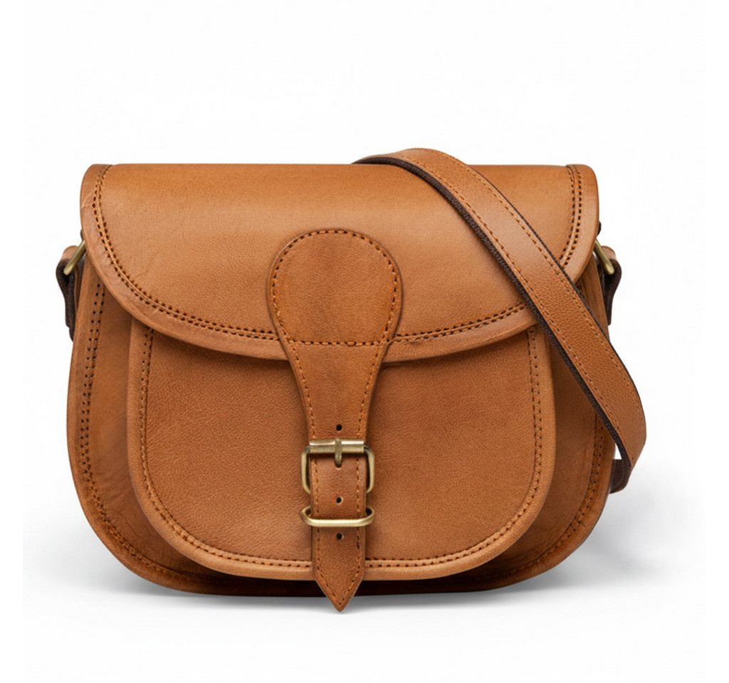 SID & VAIN Umhängetasche LORI Umhängetasche Cross-Body Bag echt Leder, Ledertasche Schultertasche Herren Damen Messenger Bag braun von SID & VAIN