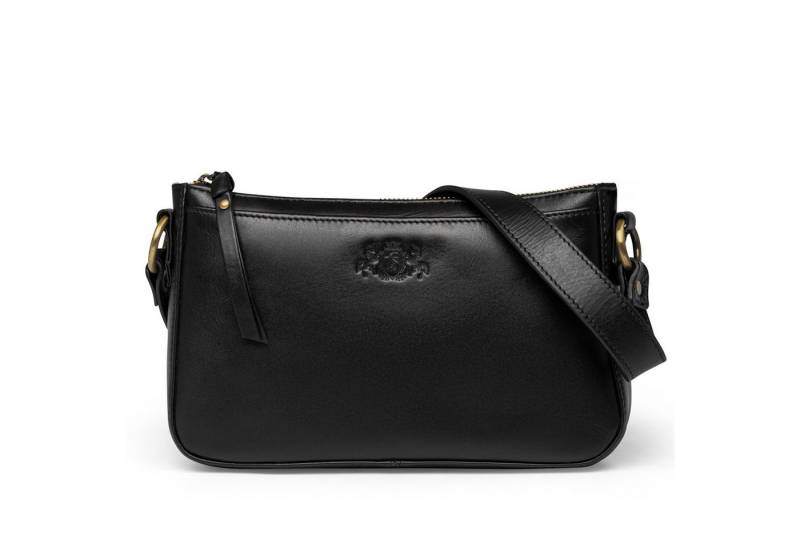 SID & VAIN Umhängetasche SID & VAIN Henkeltasche echt Leder Damen Handtasche Schultertasche, Ledertasche Schultertasche Damen Messenger Bag Glattleder schwarz von SID & VAIN