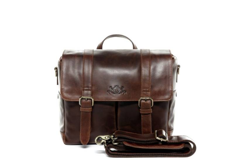 SID & VAIN Umhängetasche echt Leder Kamera groß Ledertasche braun HEATHROW, Kameratasche echt Leder Unisex, Umhängetasche braun-cognac von SID & VAIN