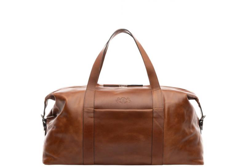 SID & VAIN Reisetasche echt Leder Weekender groß hell-braun AUBURN, Echtleder Reisegepäck für Damen & Herren, Sporttasche XL braun-cognac von SID & VAIN