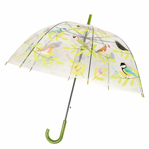 SIDCO Regenschirm transparent Automatikschirm Stockschirm Vögel Schwalben Schirm von SIDCO