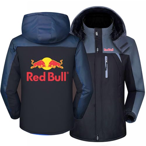 SIDHU Herren Skijacke, Dicker Funktionsjacke Winterjacke Fleece Lined Windjacke Männer Kapuzenjacke Mit Reißverschluss Winddicht Herren Schneejacke Wanderjacke Outdoorjacke, Schwarz, XXL von SIDHU