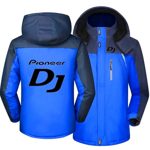 SIDHU Herren Skijacke Für Pioneer DJ Pro DJ Dicker Funktionsjacke Herren Winterjacke Fleece Lined Windjacke Männer Kapuzenjacken Mit Reißverschluss Winddicht Schneejacke Wanderjacke,Blue-4XL von SIDHU