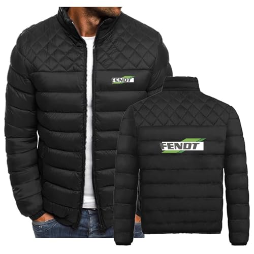 SIDHU Herren-Winterjacken für FENDT, leichter, isolierter, verstaubarer Baumwollmantel, durchgehender Reißverschluss, warme, kurze, gepolsterte Oberbekleidung für Herren,Black-3XL von SIDHU