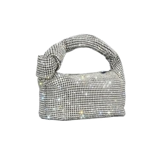 Abendtasche mit Strasssteinen, silberfarbener Kristall, für Damen, Geldbörsen und Handtaschen, luxuriöse Designer-Handtasche, champagnerfarben, (20cm(Max Length(30cm) von SIDIFU