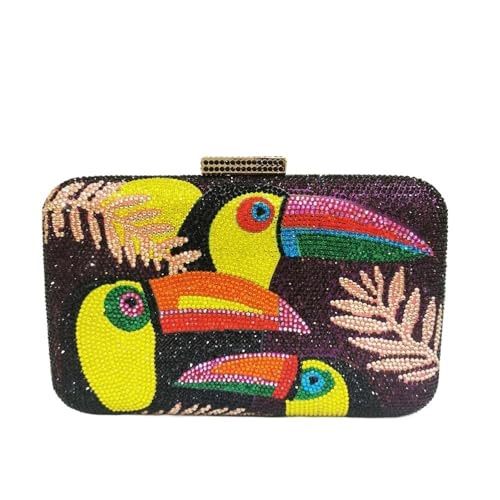 Damen-Abendtasche mit Strasssteinen, Clutch, Party, Cocktail, Handtasche, Diamantkette, Geldbörse, Doppelsofa 2, Mini(Max Length(20cm) von SIDIFU