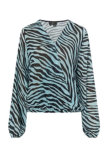 SIDONA Damen Bluse mit Zebraprint 19529479-SI01, HELLBLAU SCHWARZ, M von SIDONA