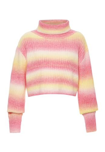 SIDONA Damen Rollkragenpullover, ROSA GELB Mehrfarbig, M/L von SIDONA