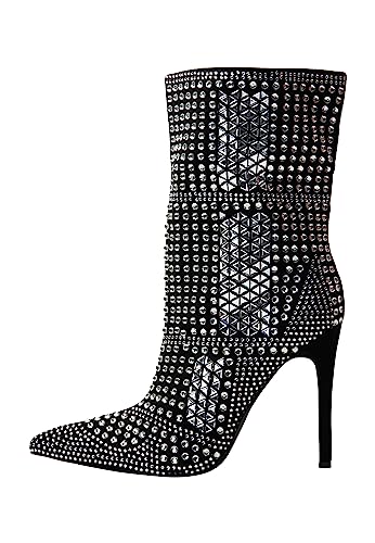 SIDONA Damen Stiefeletten, SCHWARZ Silber, 39 EU von SIDONA