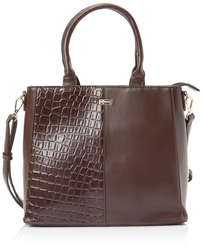 SIDONA Women's Henkeltasche mit Reptil-Prägung Damen Shopper, BRAUN von SIDONA