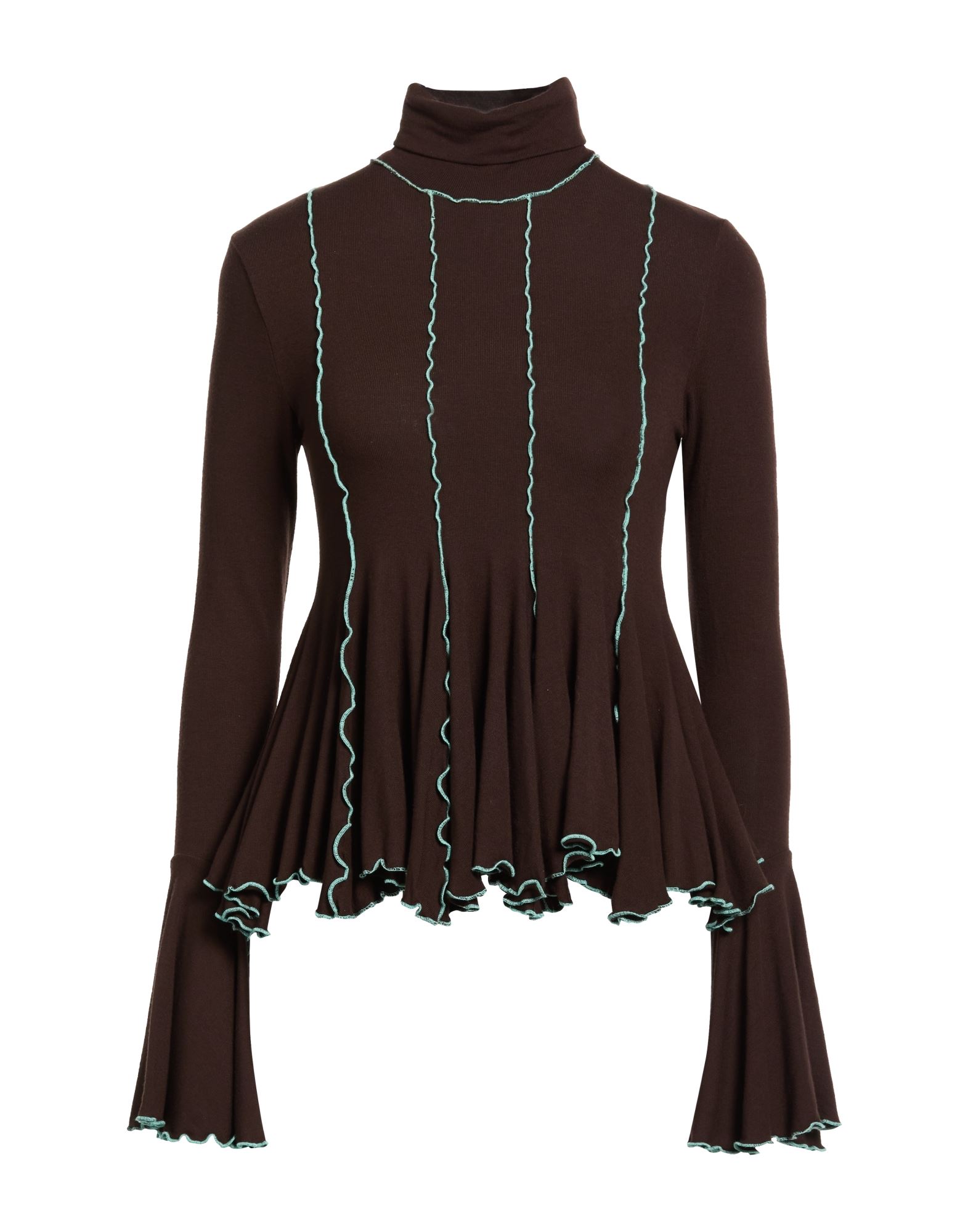 SIEDRÉS Rollkragenpullover Damen Dunkelbraun von SIEDRÉS