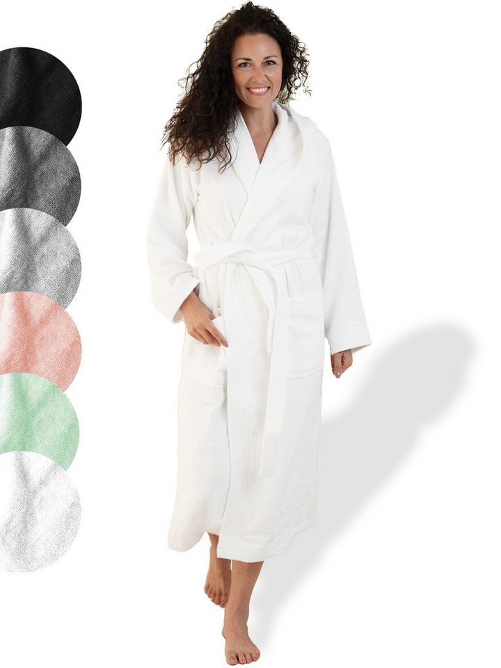 SIEGENTHAL Damenbademantel SIEGENTHAL® Damen Bademantel Frottee Velour Kapuze Weich Wellness Spa, Kapuze, Bindegürtel von SIEGENTHAL