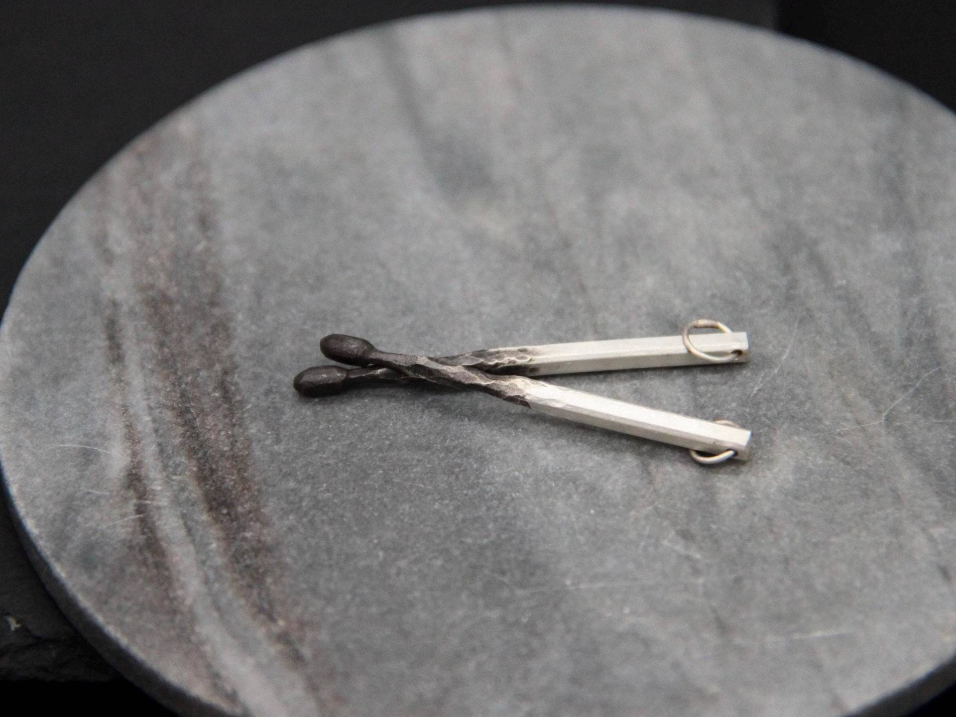 Silber Streichholz Anhänger Handgemacht von SIELICZ