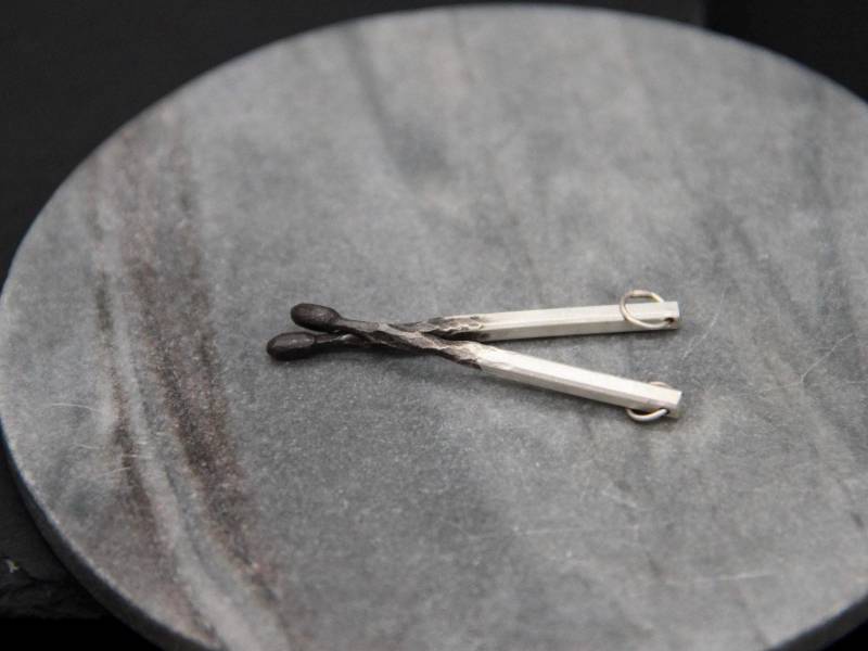Silber Streichholz Anhänger Handgemacht von SIELICZ