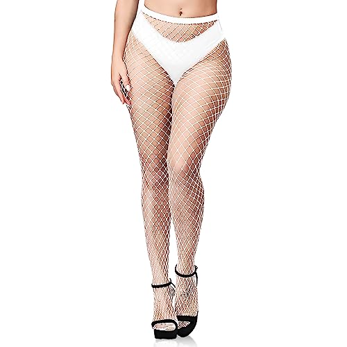 Strümpfe Sexy Stockings Damen Weiße Netzstrumpfhose Strümpfe Strumpfhosen Fishnet Hohe Taille Fischernetz Strumpfhosen stockings damen Geeignet Für Erwachsene Frauen, Um Einen Sexy Look Zu Kreieren von SIEUUOAK