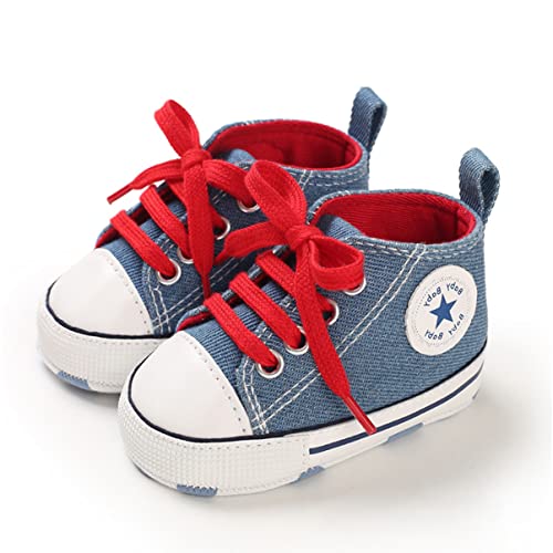 SIFANGPING Lauflernschuhe Baby rutschfeste und atmungsaktive 0-18M Canvas-Schuhe mit weicher Sohle für Jungen und Mädchen EU 20 Blau von SIFANGPING