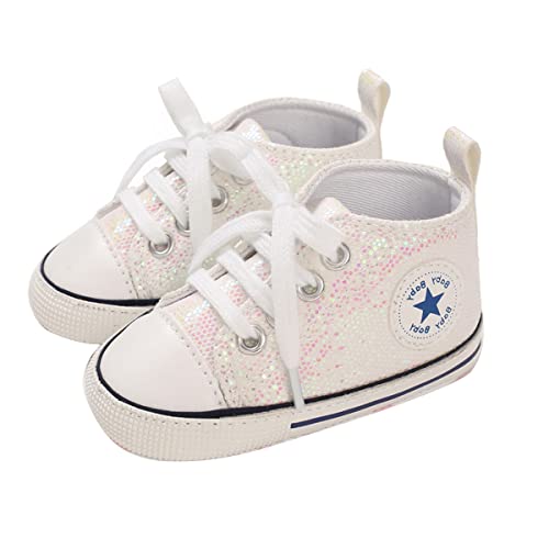 SIFANGPING Lauflernschuhe Baby rutschfeste und atmungsaktive 0-18M Canvas-Schuhe mit weicher Sohle für Jungen und Mädchen EU 17 Beige von SIFANGPING