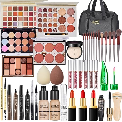 All in One Makeup Kit for Women Full Kit, Travel Makeup Kit, Makeup Gift Set for Women & Girls, Makeup Essential Bundle Include Foundation Eyeshadow Palette Lipstick Eyebrow Pencil Cosmetic Brush Set von SIGHTLING