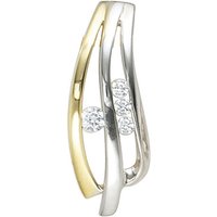 SIGO Anhänger 925 Sterling Silber rhodiniert bicolor vergoldet 4 Zirkonia von SIGO