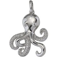 SIGO Anhänger Krake 925 Sterling Silber rhodiniert mit Zirkonia Octopus von SIGO