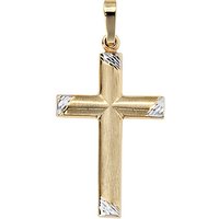 SIGO Anhänger Kreuz 333 Gold Gelbgold bicolor mattiert Kreuzanhänger Goldkreuz von SIGO