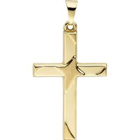 SIGO Anhänger Kreuz 375 Gold Gelbgold teil matt Kreuzanhänger Goldkreuz von SIGO