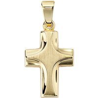 SIGO Anhänger Kreuz 585 Gold Gelbgold mattiert Kreuzanhänger Goldkreuz von SIGO