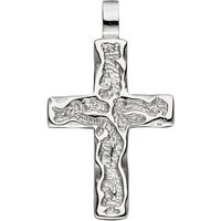 SIGO Anhänger Kreuz 925 Sterling Silber gehämmert Kreuzanhänger Silberkreuz von SIGO