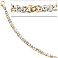 SIGO Armband 585 Gold Gelbgold Weißgold bicolor 16 Diamanten Brillanten 18,5 cm von SIGO