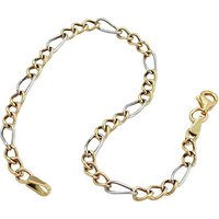 SIGO Armband Figaro Panzer bicolor, Gold 375 von SIGO