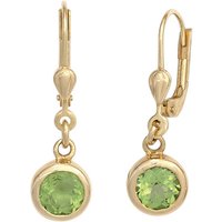 SIGO Boutons rund 585 Gold Gelbgold 2 Peridote grün Ohrringe Ohrhänger Goldohrringe von SIGO