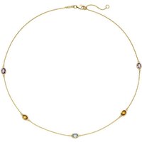 SIGO Collier Halskette Kette 585 Gold Gelbgold 2 Amethyste 2 Citrine 1 Blautopas von SIGO