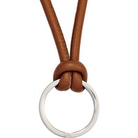 SIGO Collier Halskette Leder braun mit Ring aus Edelstahl 45 cm Kette Lederkette von SIGO